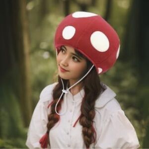 Womans mushroom red hat Halloween costume